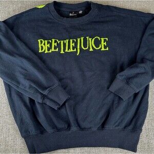 Beetlejuice Unisex Black Graphic Sweatshirt  XXS Sweater Spooky Halloween Fall